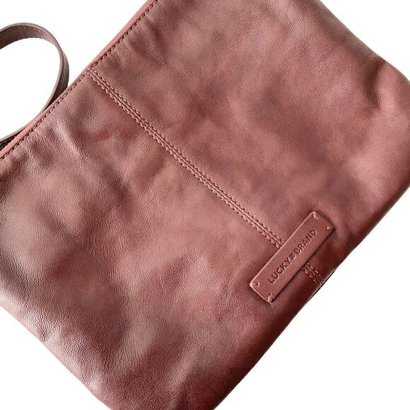 Lucky Brand Brown Leather Boho Crossbody Bag Purse - Picture 4 of 16